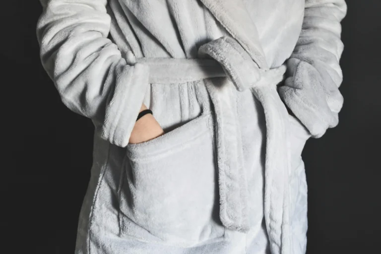 a person wearing bathrobe